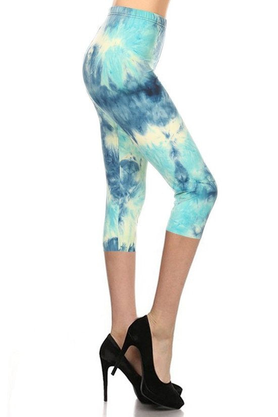 Summer Sky Tiedye Os Capri Leggings