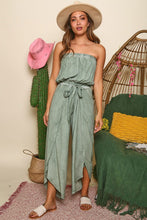 Off Shoulder Washed Jumpsuit - Beige or Ice Green