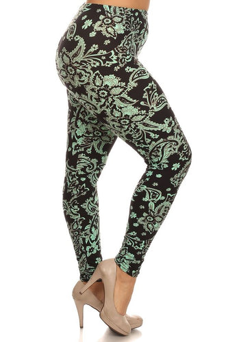 Mint Leaves Plus Full Length Leggings