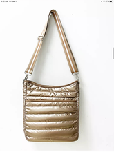 Gold Matte Metallic Puffer Crossbody