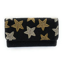 Star Hand Beaded Clutch Crossbody - Black or Ivory