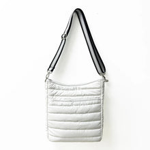 White Matte Metallic Puffer Crossbody