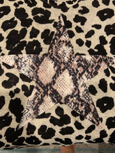 LEOPARD HACCI DEEP U NECK TOP WITH SNAKESKIN - CHARCOAL or OATMEAL. ** CLEARANCE FINAL SALE!!