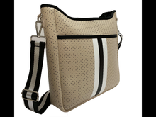 Tan Neoprene Crossbody Bag with Stripe. Clearance! Final sale! Was $75 now $55!