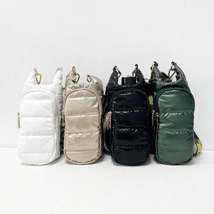 Water Bottle Puffer Crossbody Bags - Assorted Colors