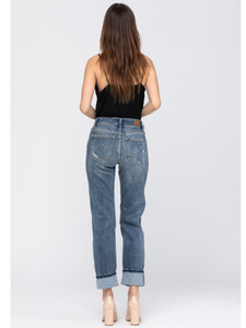 Judy Blue Bleach Splash Boyfriend Jeans