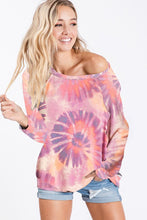 TIE DYE PRINT TERRY PULL OVER Purple/Coral Mix 💜🧡💗