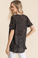 LEOPARD HACCI DEEP U NECK TOP WITH SNAKESKIN - CHARCOAL or OATMEAL. ** CLEARANCE FINAL SALE!!