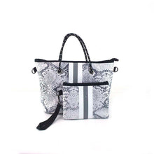 Snake with white & gray Stripe Mini cross shoulder neoprene bag