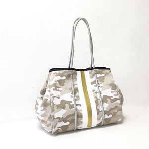 Beige Mix Camoflauge Neoprene Tote