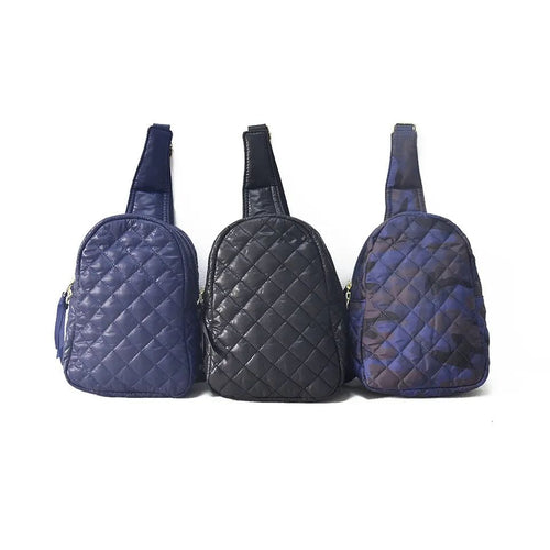 Quilted Sling/ Chest Bag - Assorted Colors