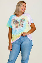 PLUS TIE DYE BUTTERFLY FLOWER TOP