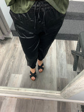 SATIN JOGGER PANTS WITH POCKETS AND ADJUSTABLE DRAWSTRING - BLACK OR ROSE