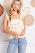 Blouson Shoulder Tie Top with Ruffle details - Blush or Cream