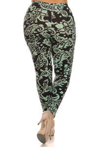 Mint Leaves Plus Full Length Leggings