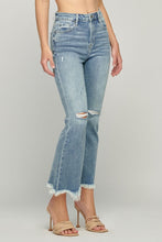 Hidden Light Wash Distressed Cropped Frayed Flare