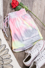 TIE-DYE SHORTS WITH ELASTICIZED WAISTBAND, DRAWSTRINGS, AND SLANTED POCKETS - PINK MULTI 💖