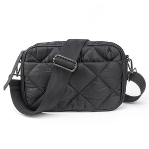 Quilted Puffer Crossbody - Tan, Black or Olive