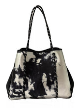 Black Metallic Silver Tiedye Neoprene Tote