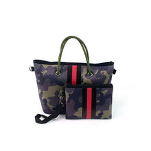 Army Camo with Black & Red Stripe Mini cross shoulder neoprene bag