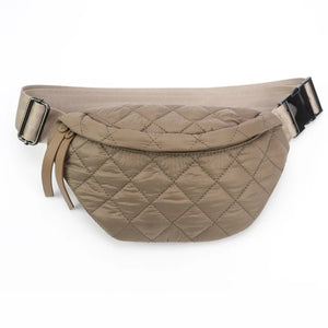 Quilted Puffer Fanny Pack - Tan, Black or Olive