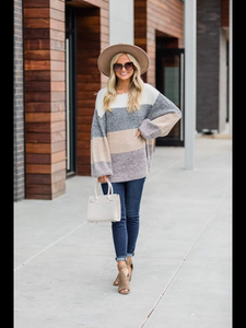 Color Block Sweater - Neutral Mix.