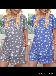 Star Lounge Wear Set - Blue or Grey. **Clearance was $48 Now $18