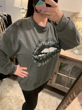 High quality sweatshirts with leopard lace lip - Black, Charcoal or Grey