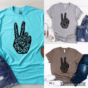 Faith Tee - Assorted Colors   Tahiti blue, Heather brown or heather gray