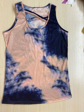 Crisscross tie-dye tanks - Navy/Pink or Turquoise/Lime