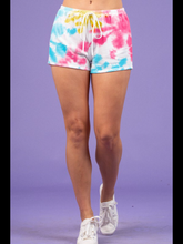 Multi tie-dye French Terry shorts - hot pink mix