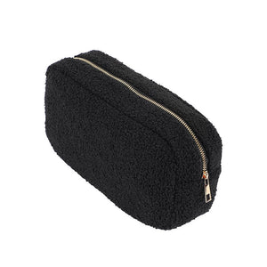 Black Teddy Sherpa Cosmetic Pouches - Assorted Sizes