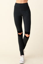 LACE DETAILED W/ OPEN LEGGINGS - BLACK