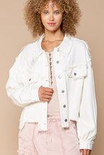 POL Distressed Balloon Sleeve Jacket - Ivory