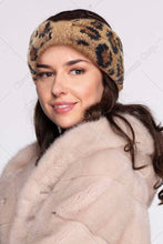 C.C Leopard jacquard knit headwrap - Latte