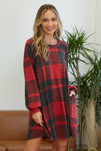 Too Good to be True Plaid Sweater Dress - Red/Black or Ivory/Black