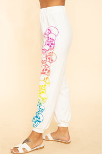 Rainbow Skull sweatpants 🌈 💀- Off White or Grey