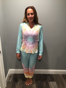 Pastel Swirl Lightweight Tiedye Lounge Set