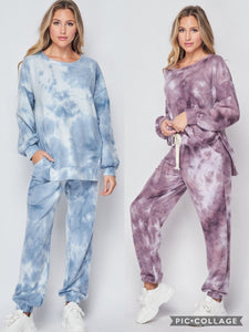 Tie-dye Lounge Set - Blue or Lavender