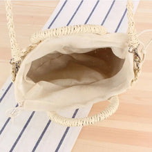 Summer Straw Woven Bags Round Handle Shoulder/ Clutch - Natural or Taupe