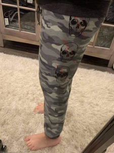 Skull thunder printed pants - Charcoal or Olive Camo