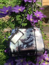 Black Metallic Silver Tiedye Neoprene Tote