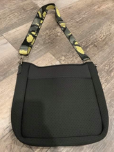 Black Neoprene Messenger With Grey/Gold/Black Camo Strap