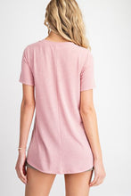 VISCOSE CASUAL TOP WITH EYELET LACE UP DETAIL - MAUVE