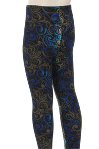 Blue Swirl - Kids Leggings