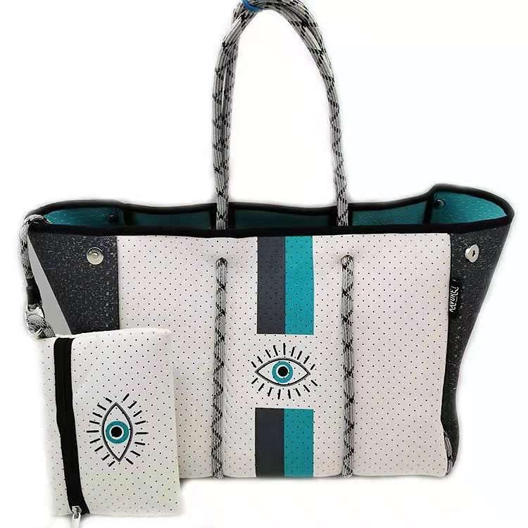 Evil Eye 🧿 Neoprene Tote - White