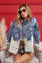 DISTRESSED BLEACHED DENIM JACKET