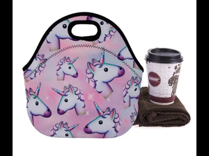 Unicorn Lunch Bag Insulated Neoprene Lunch Box Waterproof Tote Bags