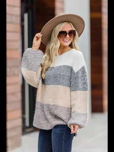 Color Block Sweater - Neutral Mix.