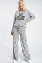 Leopard clover lounge wear set - Heather Grey